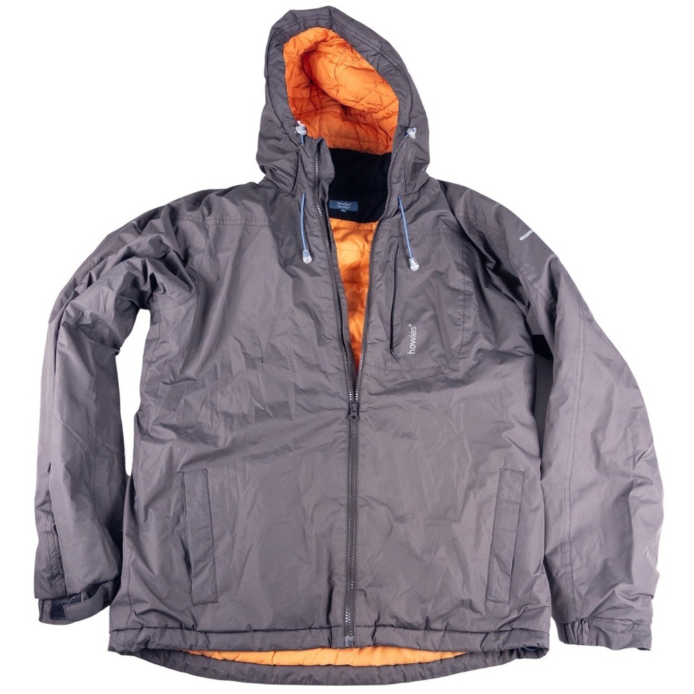 Howies‎ Waterproof Jacket Womens L Brown Quilted Lining Hooded Gorpcore Coat